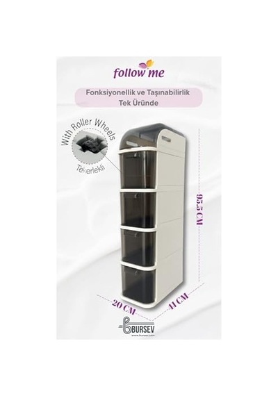 Slim Pro Tekerlekli Dolap Açık Meşe Slim Pro Tekerlekli Dolap Açık Meşe