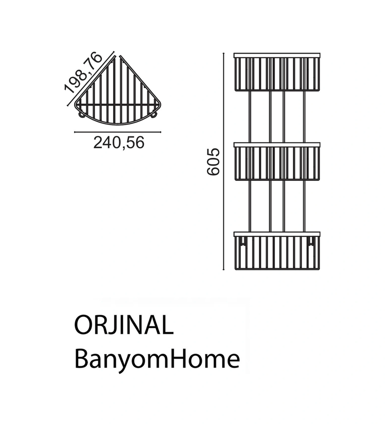 Çelik Banyo Derin Şampuanlık Paslanmaz Pirinç 3'lü 19x19 Cm Şampuanlık Köşe Süngerlik Krom
