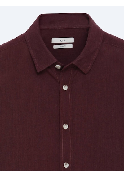 Kip Bordo Regular Fit Dokuma Casual %100 Pamuk Gömlek