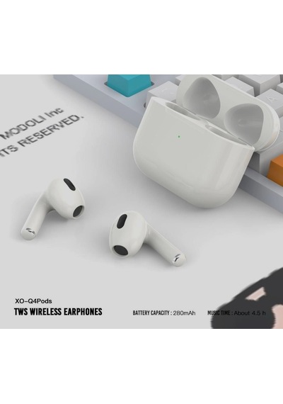 Premium Xo Q4pods 4. Nesil Tws Bluetooth Kablosuz Kulaklık Ses Ekipmanı Telefon Aksesuarı Sensörlü