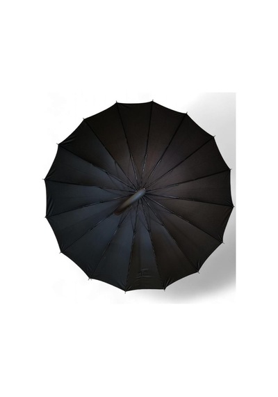 Baginn Erkek Şemsiye Siyah Renk Baston Protokol Şemsiye Plastik Saplı 105 Cm Çap 16 Telli Kapalı 95 Cm 001
