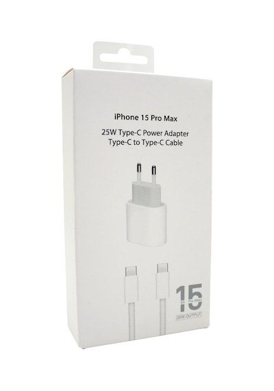 Rio Tech İphone 25w Type-c Power Adapter Type-c To Type-c Kablo Iphone 15 Ve Üstü Uyumlu