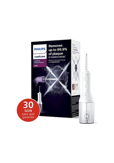 Sonicare Power Flosser 3000 Ağız Duşu Kablosuz, Yedek Başlık - Beyaz Hx3826/31