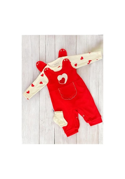 Nafitto Baby&junior Nafitto Kalpli Kız Bebek Tulum Kırmızı Kırmızı