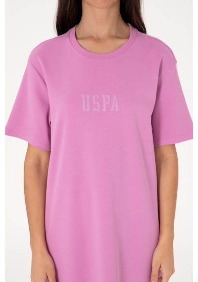 U.S. Polo Assn. Kadın Fuşya Bisiklet Yaka Mini Boy Örme Elbise 50306431-VR023