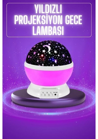 Ers Yıldız Görünümlü Gece Lambası Renkli Masa Lambası Gökyüzü Projeksiyon Çok Renkli 55257650