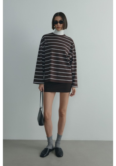 Suud Collection Kahverengi Faye Mini Etek Kahve
