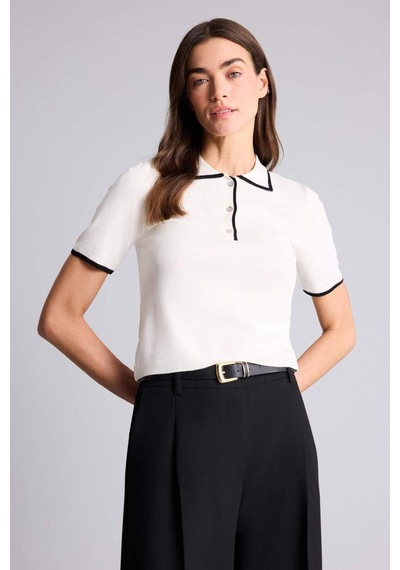 Defacto Fıtted Polo Yaka Kazak C1498ax26sper179 Ekru-er179