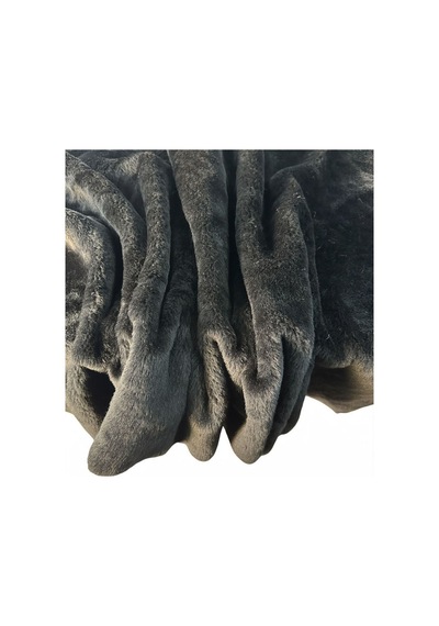 Densewool %90 Yün Sık Dokuma Peluş Kumaş Siyah 140x90 Cm Siyah Siyah