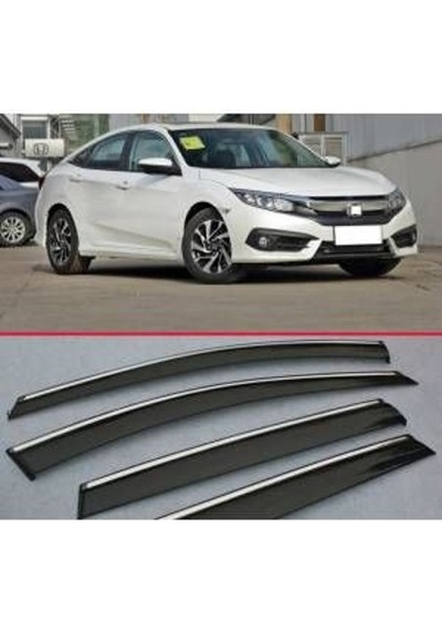 Honda Civic Fc5 2016 - 2017 Krom Şeritli Cam Rüzgarlığı Niken