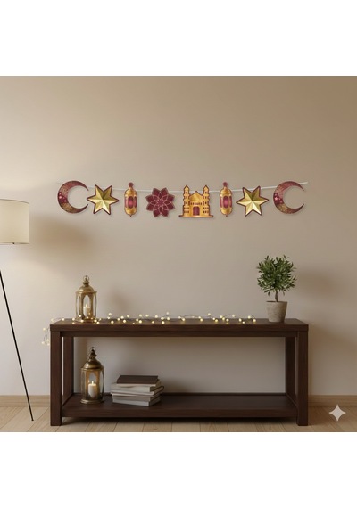 Dekoratif Banner Ramazan Bordo Gold 160cm Diğer