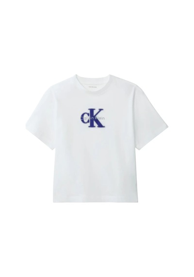 Calvin Klein Ss Boxy Seasonal Mon, Yaf, Xs Beyaz Kadın T-shirt