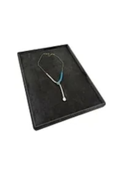 Süet Kumaş Füme Renk 34/24 Cm Takı Servis Sunum Tablası Çok Renkli
