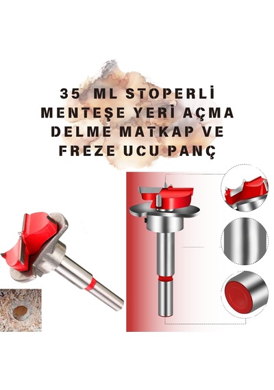 35 Mm Stoperli Menteşe Yeri Açma Delme Matkap Ve Freze Ucu Panç