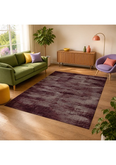 Kartela Halı Vintage Halı Kaymaz Taban Makinede Yıkanabilir Halı Bordo - 100 X 150 Cm