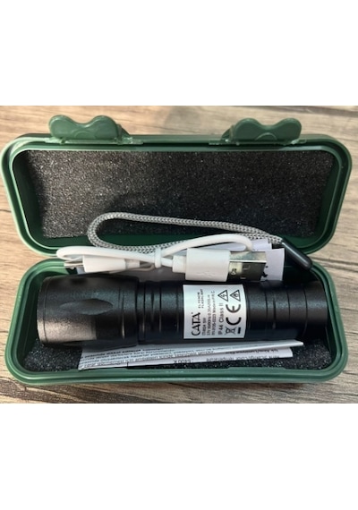 Cata Ct-8024 Sarjlı 3 Fonksiyonlu Led Polis El Feneri Beyaz