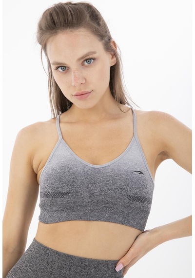 Maraton Sportswear Slimfit Kadın Bisiklet Yaka Kolsuz Basic Siyah Bra 813072-Siyah