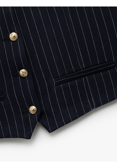 Koton Slim Fit Kolsuz Düğmeli Bisiklet Yaka Yelek Beyaz Çizgili 5sak30025ek Beyaz Çizgili Çok Renkli