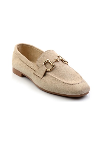 Bambi Bej Kadın Loafer Ayakkabı K01688011002 Bej