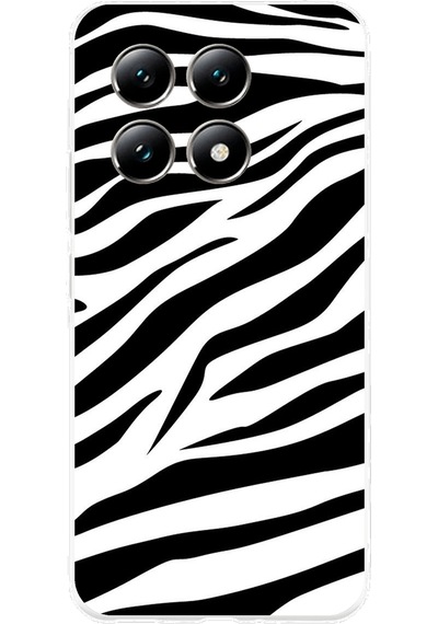 Xiaomi Mi 14t Pro Uyumlu Zebra Tasarımlı Baskılı Silikon Kılıf Renkli