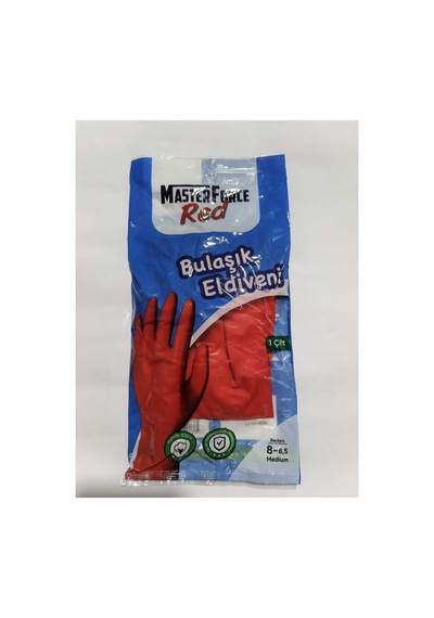 Kırmızı Bulaşık Eldiveni No 8 - 8.5 Kırmızı
