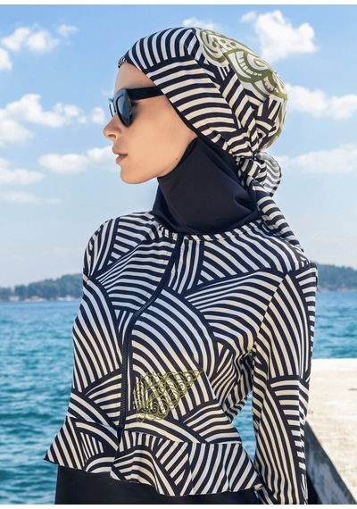 Bandana- Eşarp - Siyah Deniz Kabuğu 22 Çok Renki