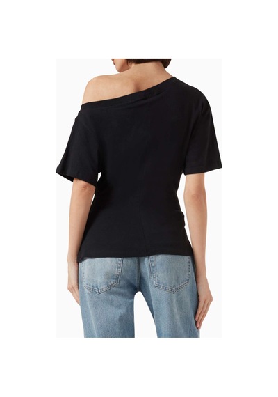 Banana Cici Elena Off-shoulder T-shirt - Beyaz - Premium Jersey Kumaş İle Rahat Şıklık Siyah