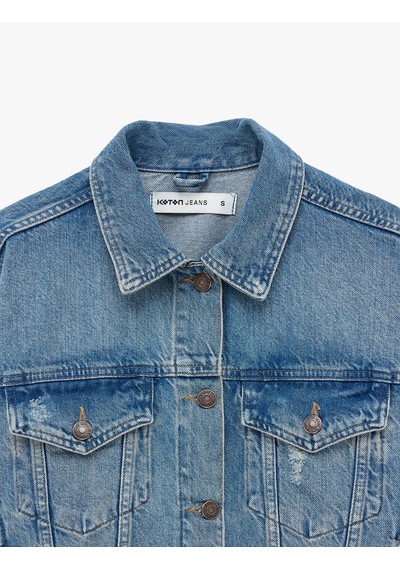 Koton Denim Açık İndigo Kadın Ceket 7wal50009md