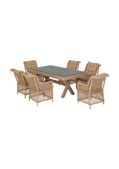Flexy Roza Rio 100x200 Masalı Bahçe Mobilya Takımı 147 Rehome Krem