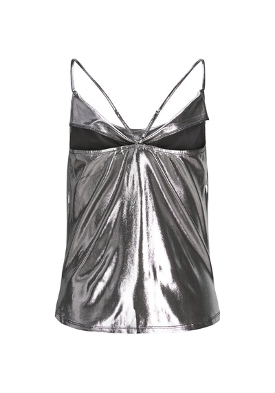 Jack & Jones Kadın Kare Yaka Parlak Bluz - Dina Silver Jack & Jones Kadın Kare Yaka Parlak Bluz - Dina Silver
