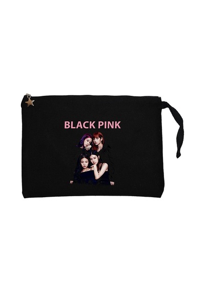 Blackpink Siluet Siyah Clutch Astarlı Cüzdan / El Çantası Siyah