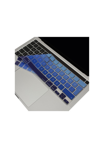 Apple Uyumlu MacBook Pro 13inç M1-m2 Klavye Koruyucu Ombre Türkçe Q Touchbarlı A2338 A2289 A2251 A2141 İle Lacivert Mavi