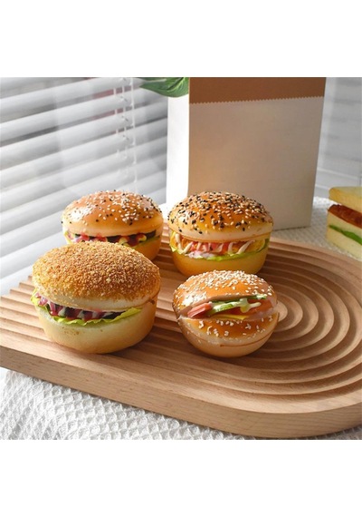 Yapay Burger Etburger Yumuşak Dokulu 10cm Sarı
