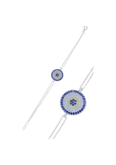 Nazar Boncuğu Tasarım Zirkon Taşlı Dörtlü Set (M) (505611504)
