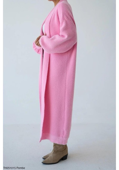 De Pose Kadın Oversize Balon Kol Uzun Triko Hırka Pembe Taş, Bej , Siyah , Kahve , Sarı Pembe