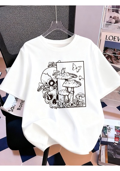 Noıssey Urban Pop Graphic Kadın Tişört Koleksiyonukod 5150 Beyaz1