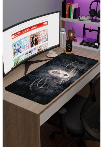 Hollow Knight Silksong Dikişli Kauçuk Oyuncu Mousepad V5 - 90x40 Xxl Gaming Mouse Pad
