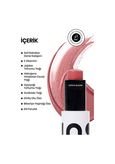 Ino Catch Bloom Lip And Cheek Stick - Pocket Size 4.5 Gr / Hibiscus