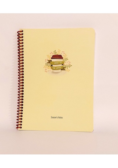 80 Sayfa Çizgisiz Telli Defter Kahve Temalı 16x22 Cm 60 Gr Beyaz Kağıt 1