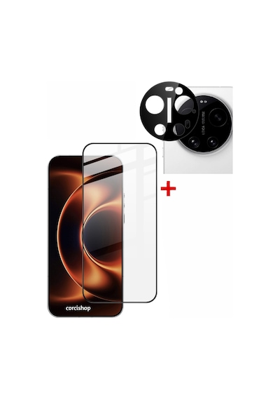 Xiaomi 17 Ultra Uyumlu Tam Kaplayan Temperli Kırılmaz Cam Sorunsuz Parmak İzi Okur + Kamera Lens Koruyucu 2li Set