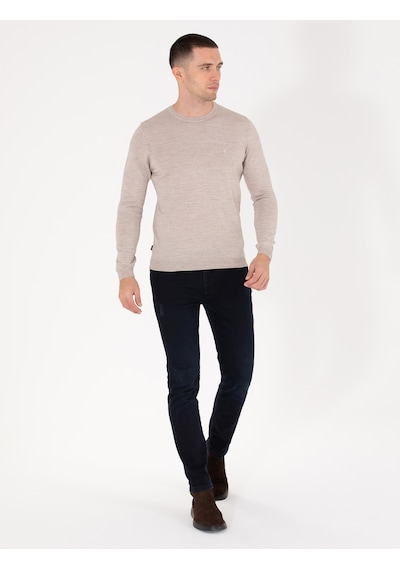 Pierre Cardin Erkek Taş Triko Kazak 50257301-vr049 Taş Rengi Taş