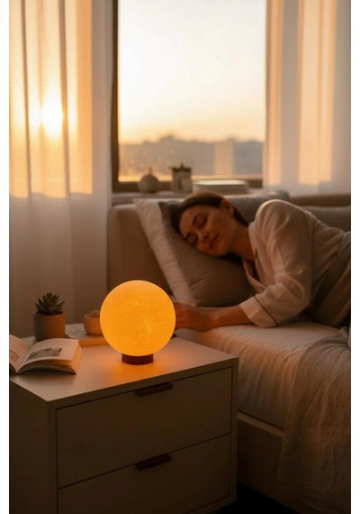 Ay Küre Masa Lambası 17.4 Cm Dekoratif Gece Lambası Gün Işığı Led Ampul Dahil