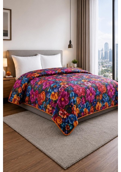 Yatak Örtüsü Çok Amaçlı 100% Polyester Hassas Tuşeli Basklı Lüx - Premium 200 Cm X 220 Cm Açık Seledon