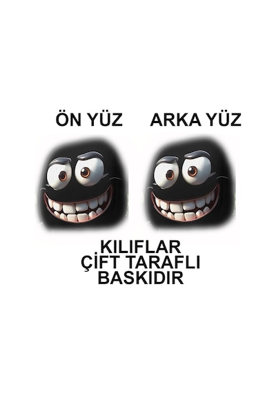 Dişlek Çift Taraflı Dekoratif Oto Başlık Kılıfı/Maske 2'li