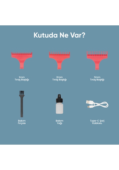 Turbo Şarjlı Kademeli Saç Sakal Tıraş Makinesi Erkek Kişisel Bakım Rd-180 1.5 Saat