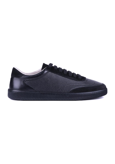 Shoetyle - Siyah Renk Hakiki Deri Bağcıklı Erkek Günlük Ayakkabı 666-1098 -1343 Siyah