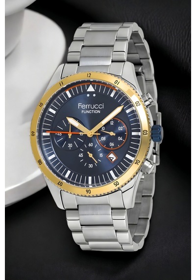 Ferrucci Gümüş-gold Renk Fc.13907tm.04 Function Erkek Kol Saati+bileklik Zmfer150