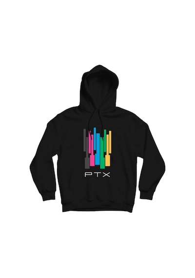 Pentatinix Baskılı Kapşonlu Sweatshirt Siyah