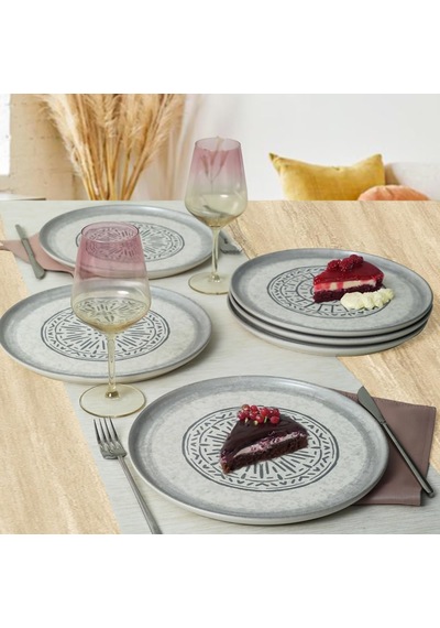 Stone Nordic Servis Tabağı 28 Cm 6 Adet 21427 Çok Renkli