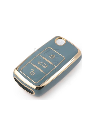 Gma Keys Vw Tiguan Jetta Golf 5 Golf 6 Scirocco Polo Caddy Transporter Lüks Nano Anahtar Kılıfı Gri Gold
